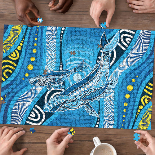 Aboriginal Ocean Whale Puzzle Dot Art Dreamtime Style