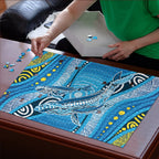 Aboriginal Ocean Whale Puzzle Dot Art Dreamtime Style