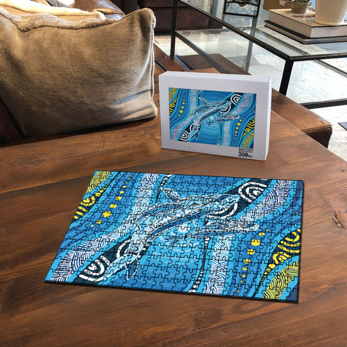 Aboriginal Ocean Whale Puzzle Dot Art Dreamtime Style