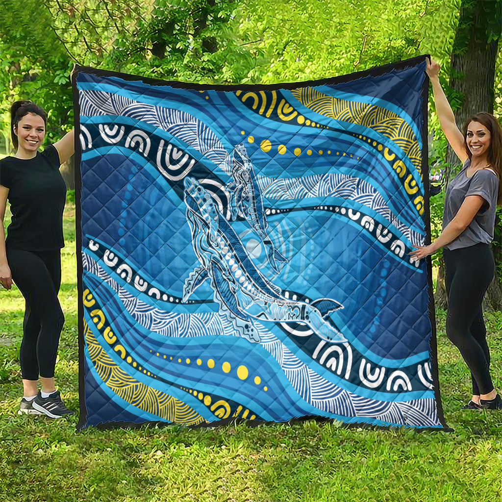 Aboriginal Ocean Whale Quilt Dot Art Dreamtime Style