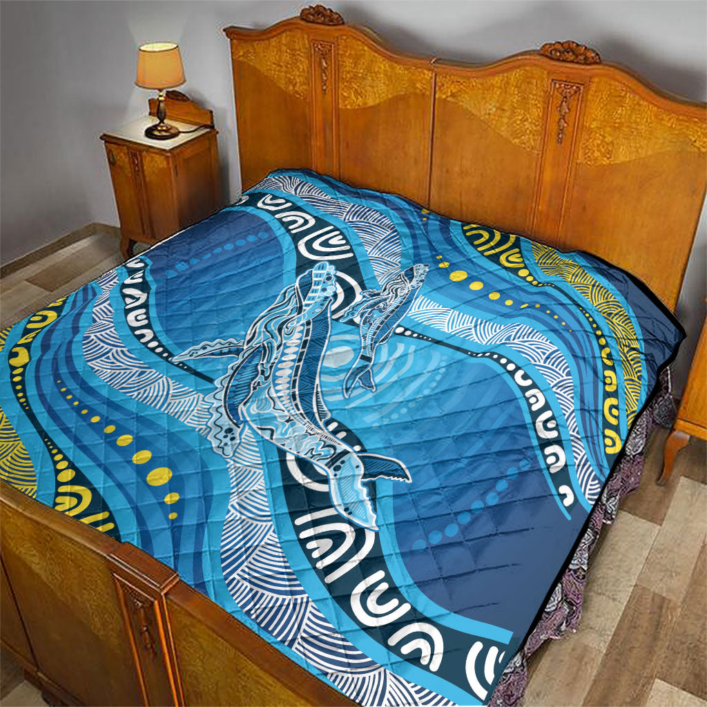 Aboriginal Ocean Whale Quilt Dot Art Dreamtime Style