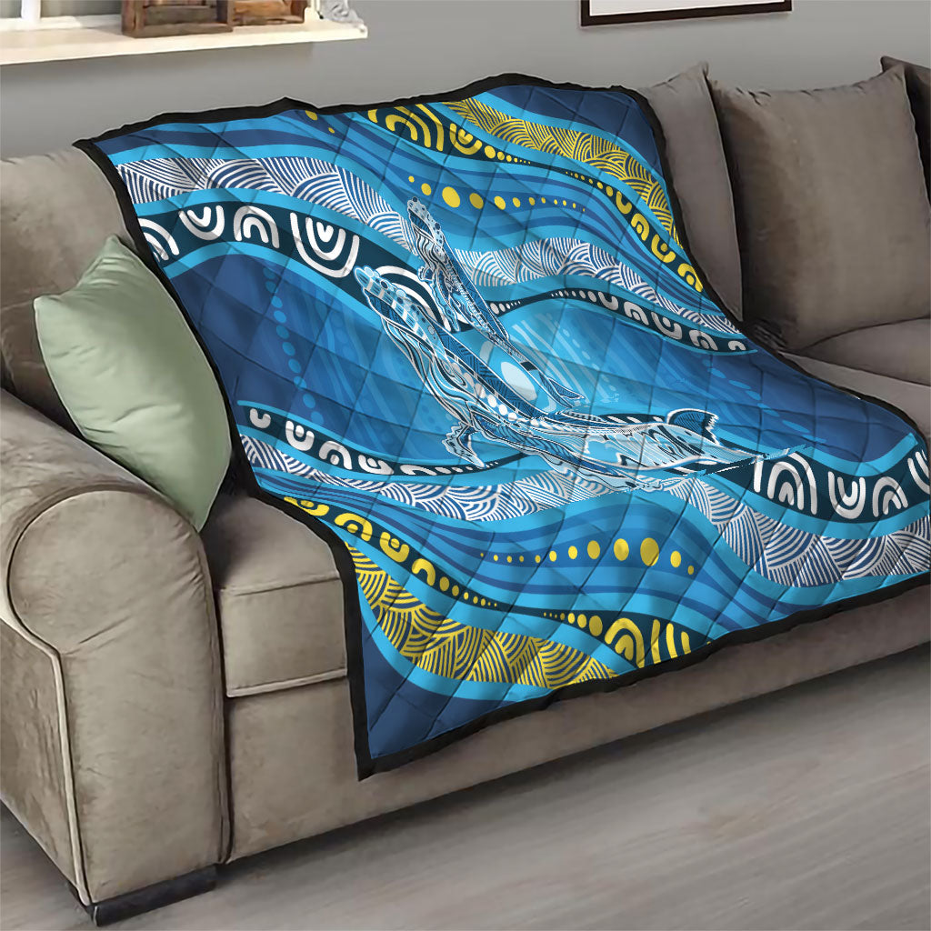 Aboriginal Ocean Whale Quilt Dot Art Dreamtime Style