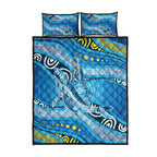 Aboriginal Ocean Whale Quilt Bed Set Dot Art Dreamtime Style