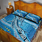 Aboriginal Ocean Whale Quilt Bed Set Dot Art Dreamtime Style