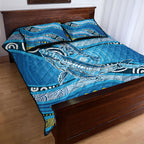 Aboriginal Ocean Whale Quilt Bed Set Dot Art Dreamtime Style