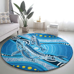 Aboriginal Ocean Whale Round Carpet Dot Art Dreamtime Style