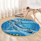 Aboriginal Ocean Whale Round Carpet Dot Art Dreamtime Style
