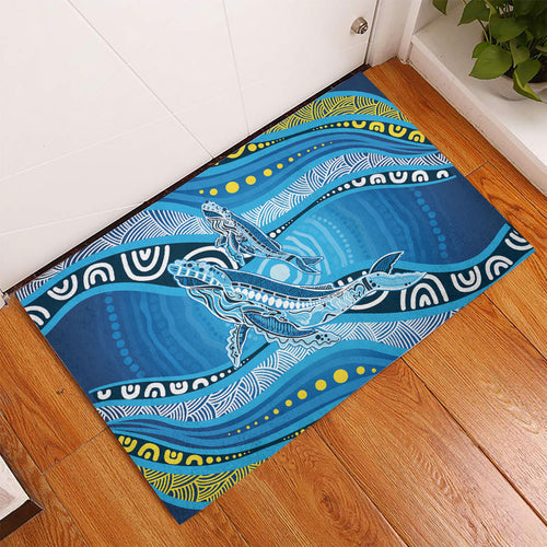 Aboriginal Ocean Whale Rubber Doormat Dot Art Dreamtime Style