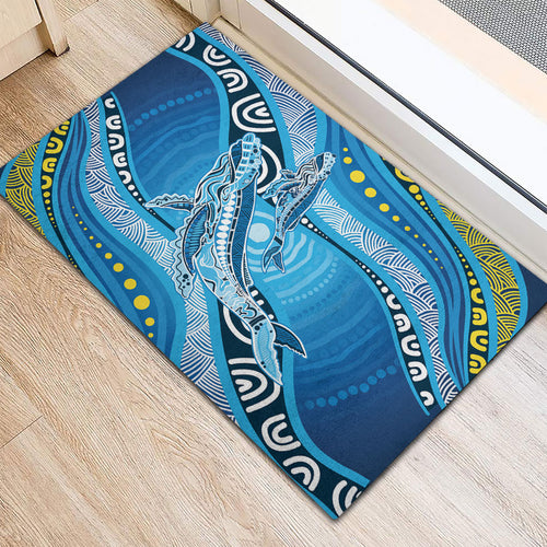 Aboriginal Ocean Whale Rubber Doormat Dot Art Dreamtime Style
