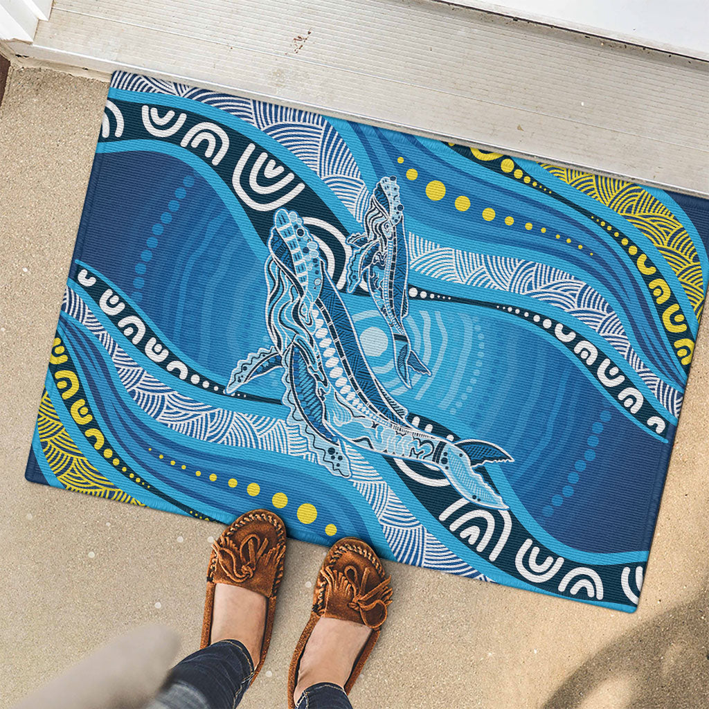 Aboriginal Ocean Whale Rubber Doormat Dot Art Dreamtime Style