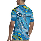 Aboriginal Ocean Whale Rugby Jersey Dot Art Dreamtime Style