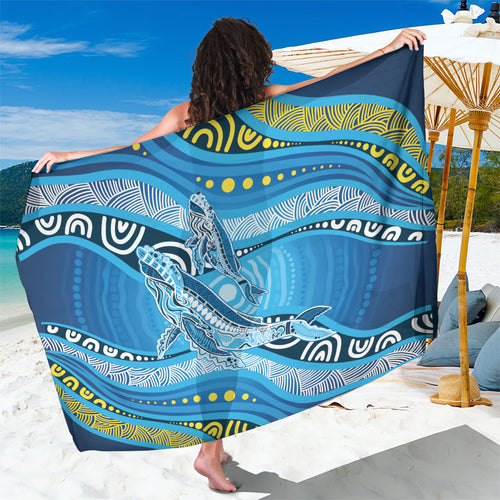 Aboriginal Ocean Whale Sarong Dot Art Dreamtime Style