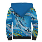 Aboriginal Ocean Whale Sherpa Hoodie Dot Art Dreamtime Style