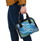 Aboriginal Ocean Whale Shoulder Handbag Dot Art Dreamtime Style