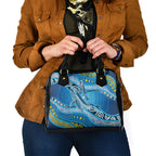 Aboriginal Ocean Whale Shoulder Handbag Dot Art Dreamtime Style