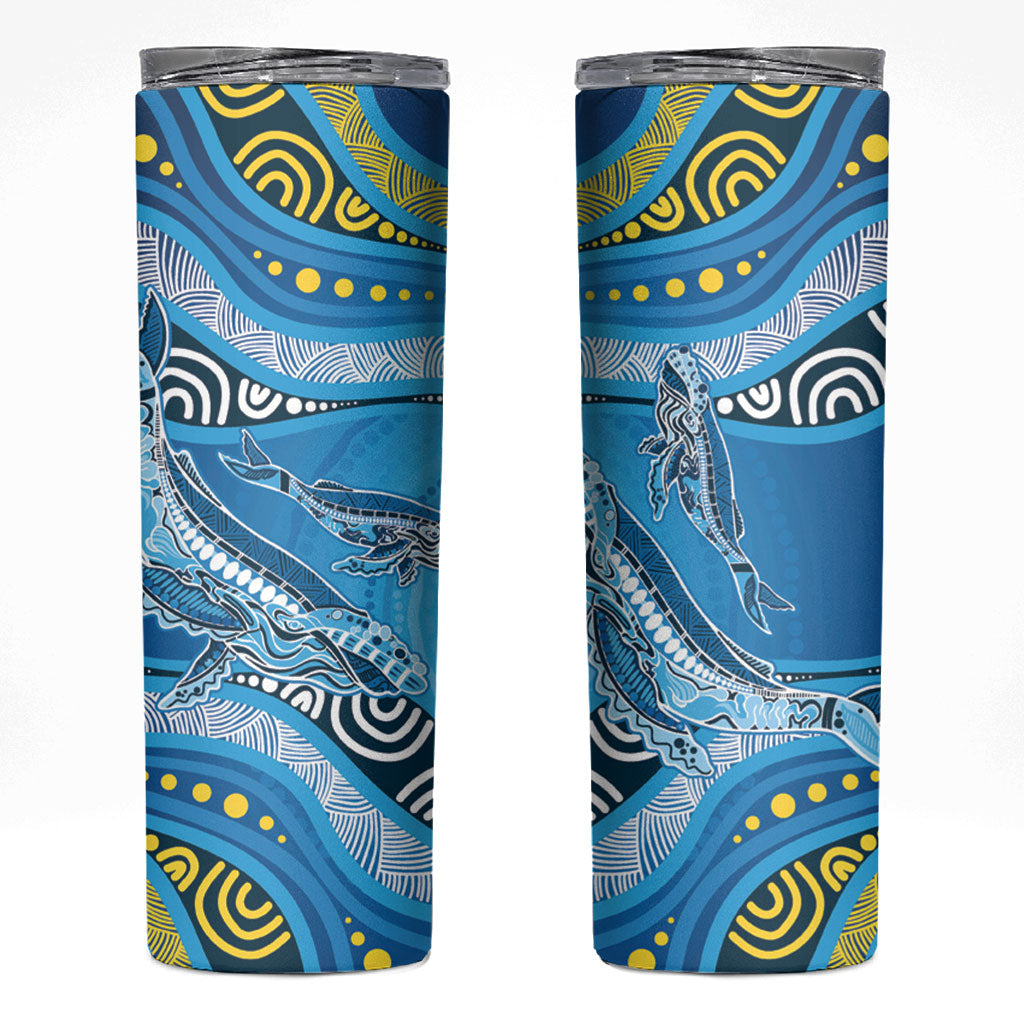 Aboriginal Ocean Whale Skinny Tumbler Dot Art Dreamtime Style