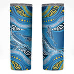 Aboriginal Ocean Whale Skinny Tumbler Dot Art Dreamtime Style