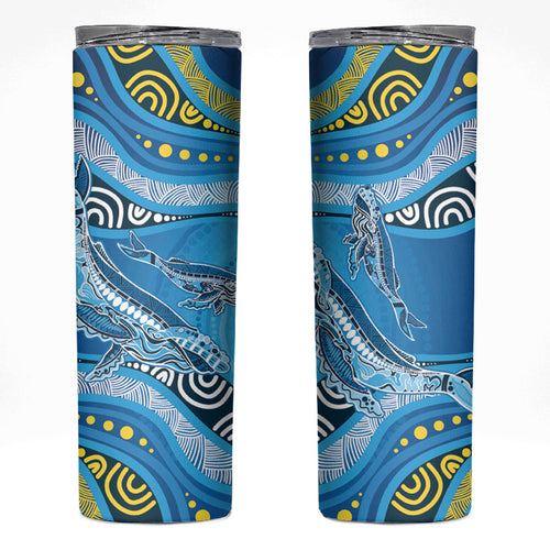Aboriginal Ocean Whale Skinny Tumbler Dot Art Dreamtime Style