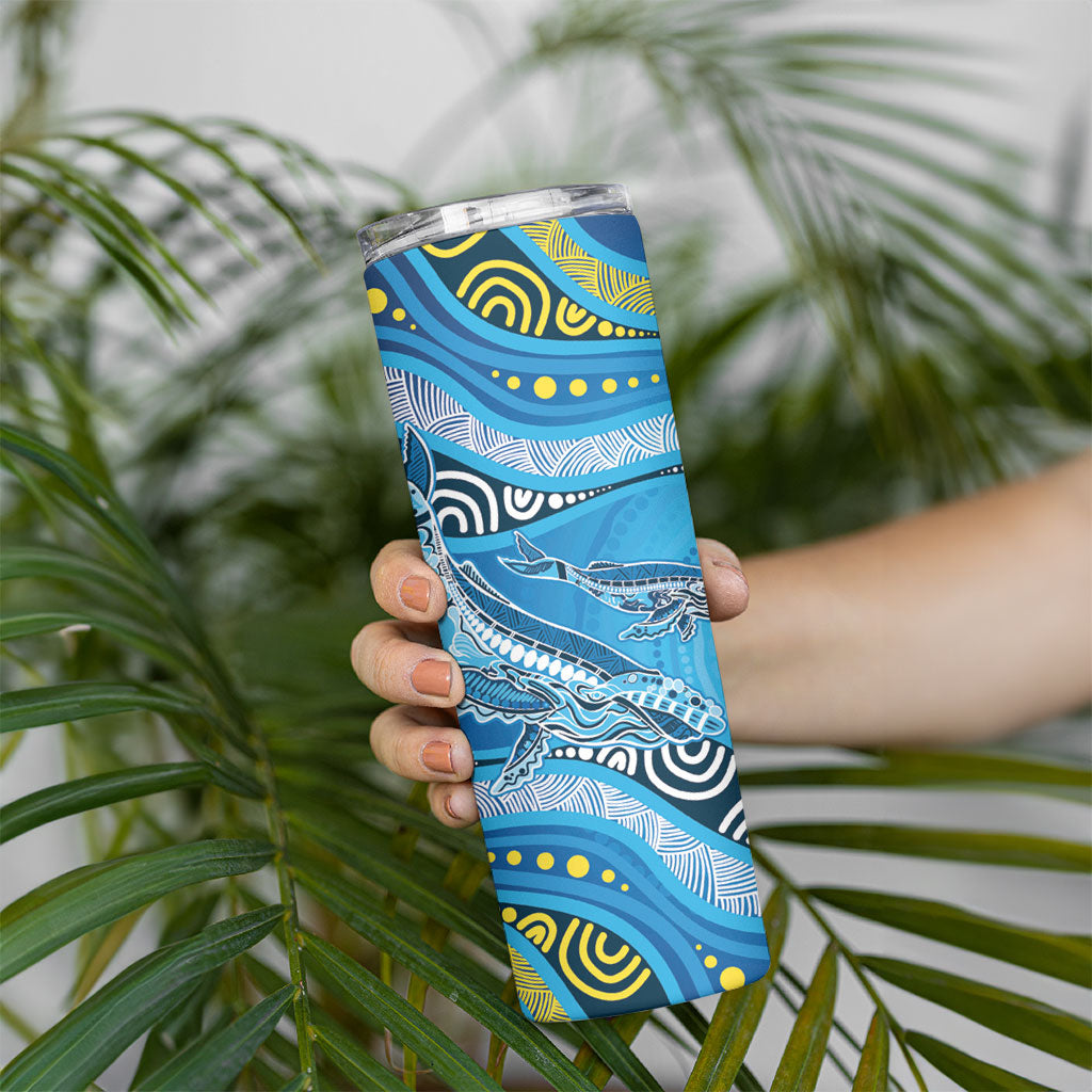 Aboriginal Ocean Whale Skinny Tumbler Dot Art Dreamtime Style