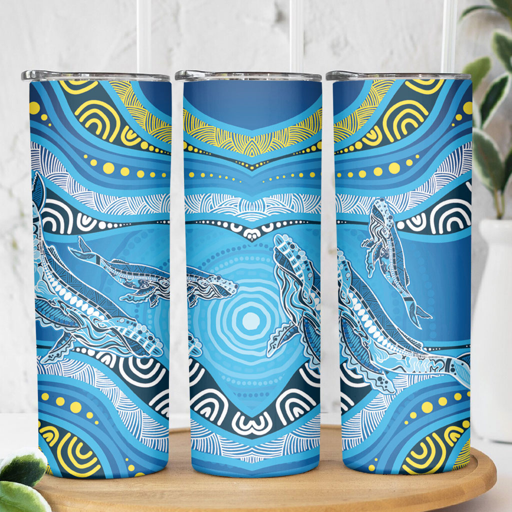 Aboriginal Ocean Whale Skinny Tumbler Dot Art Dreamtime Style