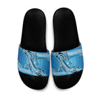 Aboriginal Ocean Whale Slide Sandals Dot Art Dreamtime Style