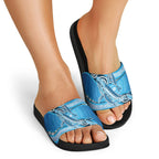 Aboriginal Ocean Whale Slide Sandals Dot Art Dreamtime Style