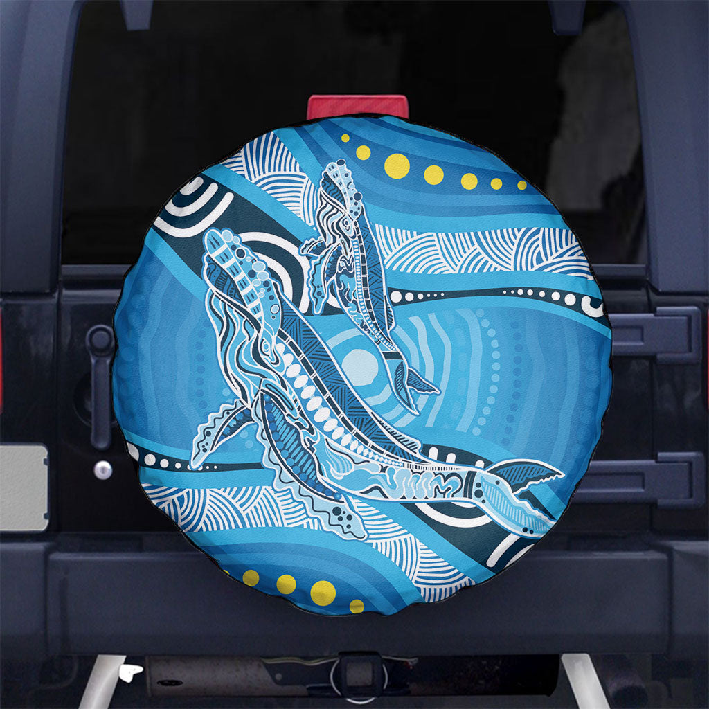 Aboriginal Ocean Whale Spare Tire Cover Dot Art Dreamtime Style