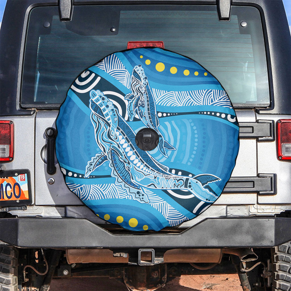 Aboriginal Ocean Whale Spare Tire Cover Dot Art Dreamtime Style