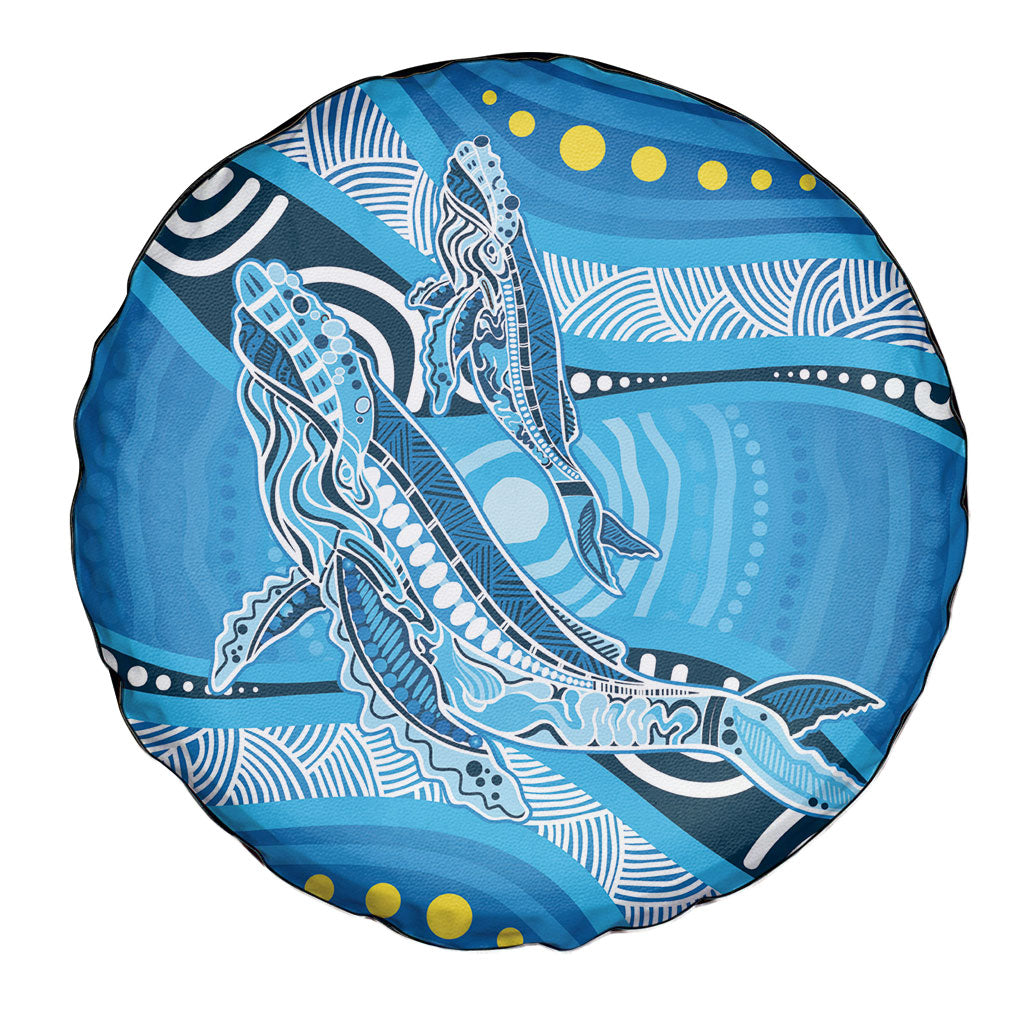Aboriginal Ocean Whale Spare Tire Cover Dot Art Dreamtime Style