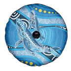 Aboriginal Ocean Whale Spare Tire Cover Dot Art Dreamtime Style