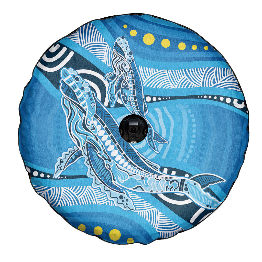 Aboriginal Ocean Whale Spare Tire Cover Dot Art Dreamtime Style