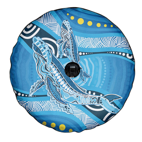 Aboriginal Ocean Whale Spare Tire Cover Dot Art Dreamtime Style
