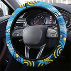 Aboriginal Ocean Whale Steering Wheel Cover Dot Art Dreamtime Style