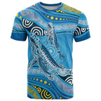 Aboriginal Ocean Whale T Shirt Dot Art Dreamtime Style