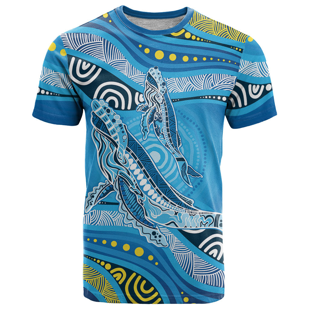 Aboriginal Ocean Whale T Shirt Dot Art Dreamtime Style