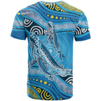 Aboriginal Ocean Whale T Shirt Dot Art Dreamtime Style