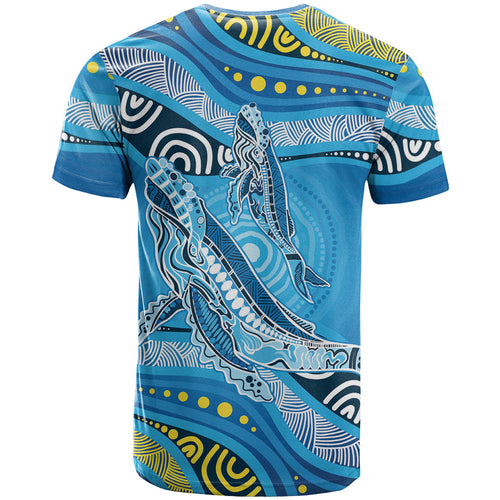 Aboriginal Ocean Whale T Shirt Dot Art Dreamtime Style