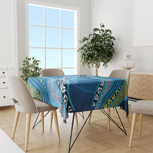 Aboriginal Ocean Whale Tablecloth Dot Art Dreamtime Style