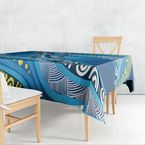 Aboriginal Ocean Whale Tablecloth Dot Art Dreamtime Style