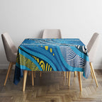 Aboriginal Ocean Whale Tablecloth Dot Art Dreamtime Style