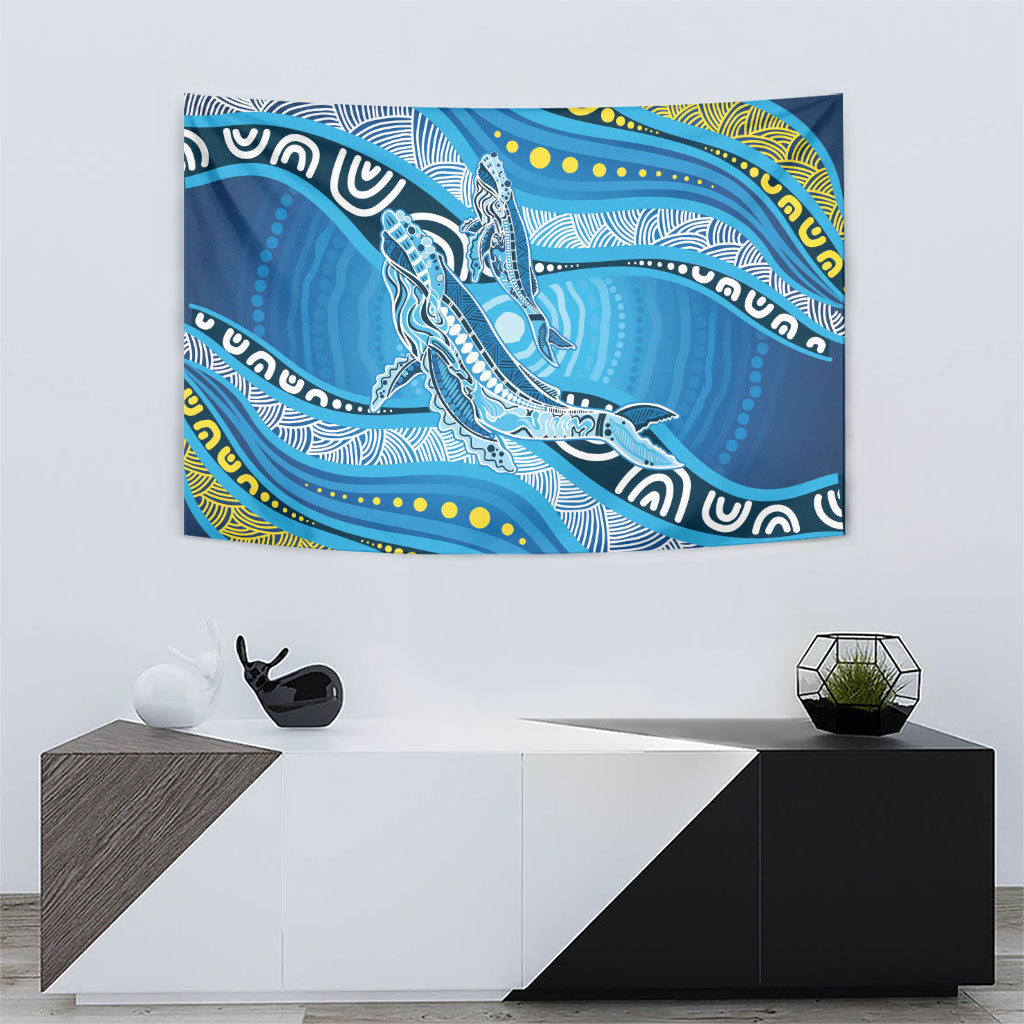 Aboriginal Ocean Whale Tapestry Dot Art Dreamtime Style