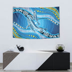 Aboriginal Ocean Whale Tapestry Dot Art Dreamtime Style