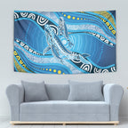 Aboriginal Ocean Whale Tapestry Dot Art Dreamtime Style