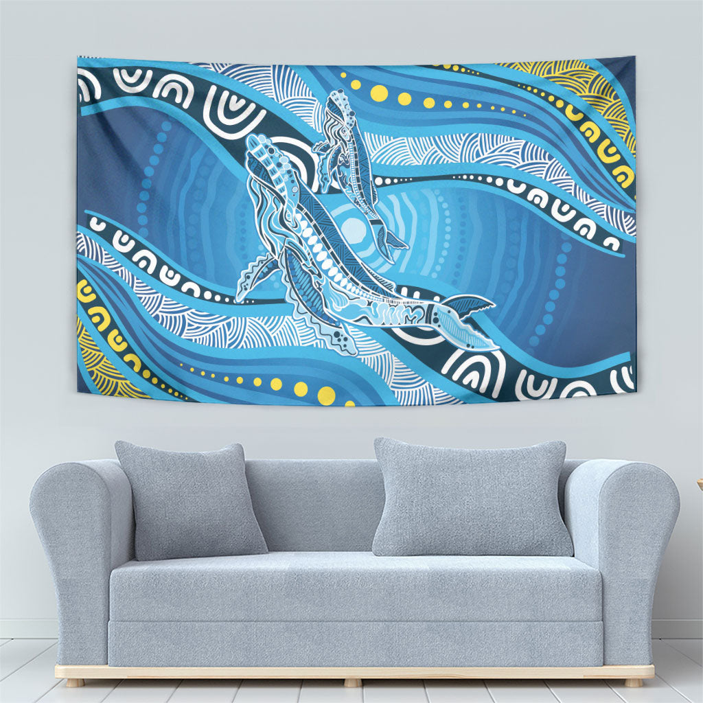 Aboriginal Ocean Whale Tapestry Dot Art Dreamtime Style
