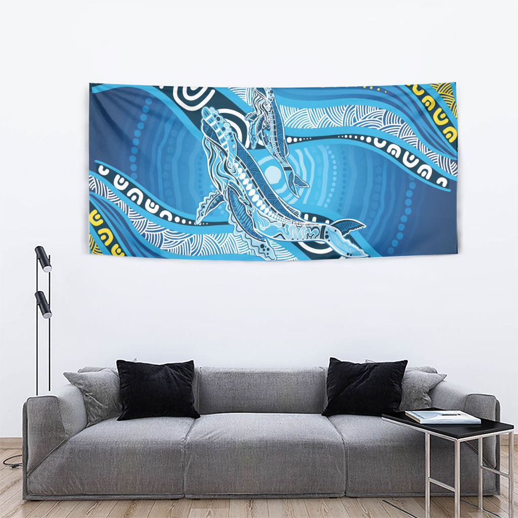 Aboriginal Ocean Whale Tapestry Dot Art Dreamtime Style