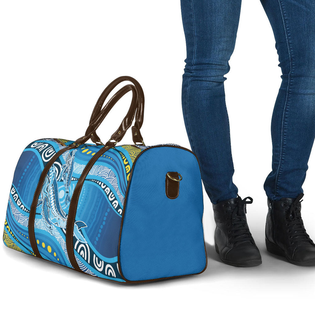 Aboriginal Ocean Whale Travel Bag Dot Art Dreamtime Style