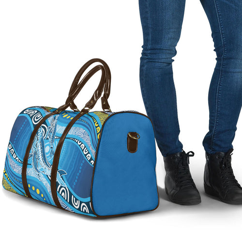 Aboriginal Ocean Whale Travel Bag Dot Art Dreamtime Style