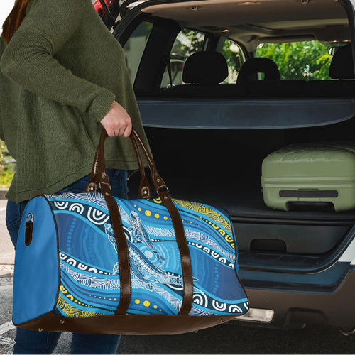 Aboriginal Ocean Whale Travel Bag Dot Art Dreamtime Style