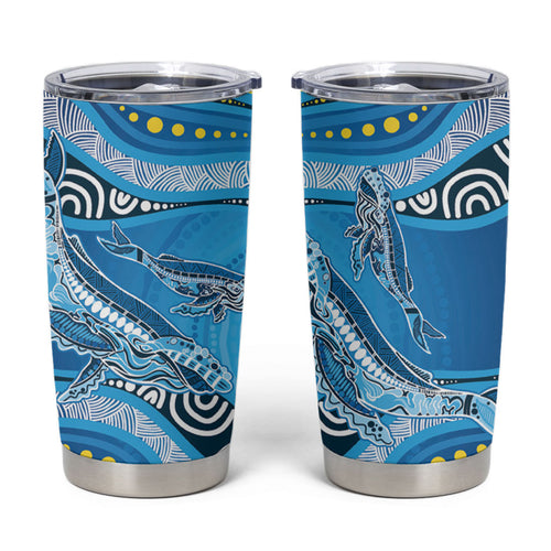 Aboriginal Ocean Whale Tumbler Cup Dot Art Dreamtime Style