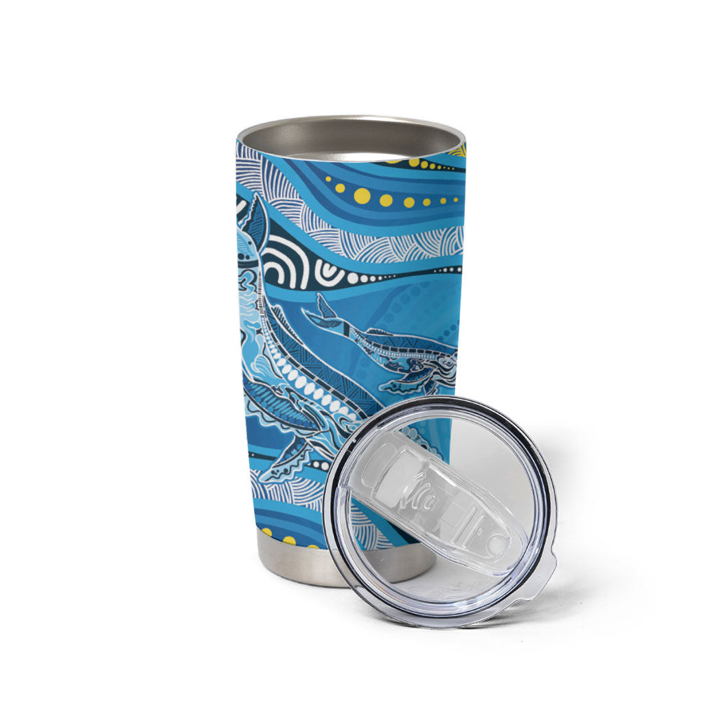 Aboriginal Ocean Whale Tumbler Cup Dot Art Dreamtime Style